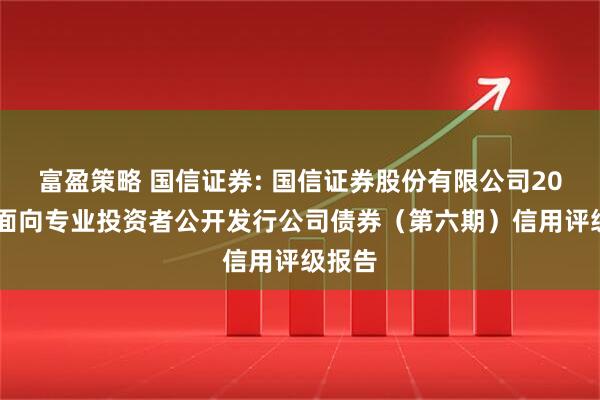 富盈策略 国信证券: 国信证券股份有限公司2025年面向专业投资者公开发行公司债券(第六期)信用评级报告